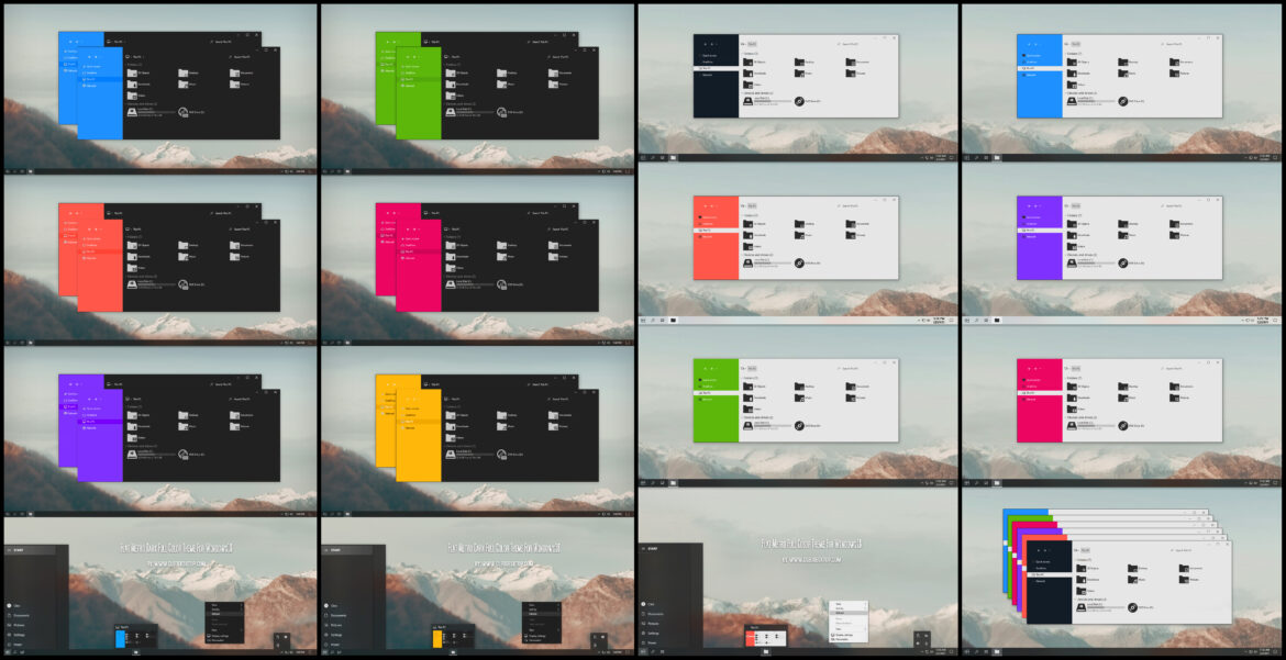 Flat Metro Dark And Light Full Color Theme For Windows 10