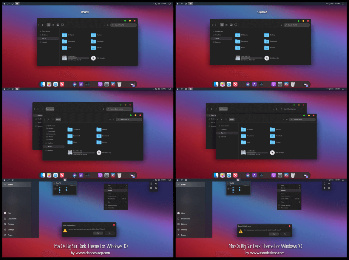 MacOs Big Sur Dark Theme For Windows 10