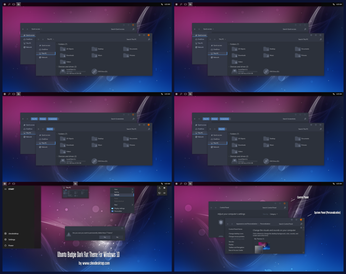 Ubuntu Budgie Dark Flat Theme For Windows 10