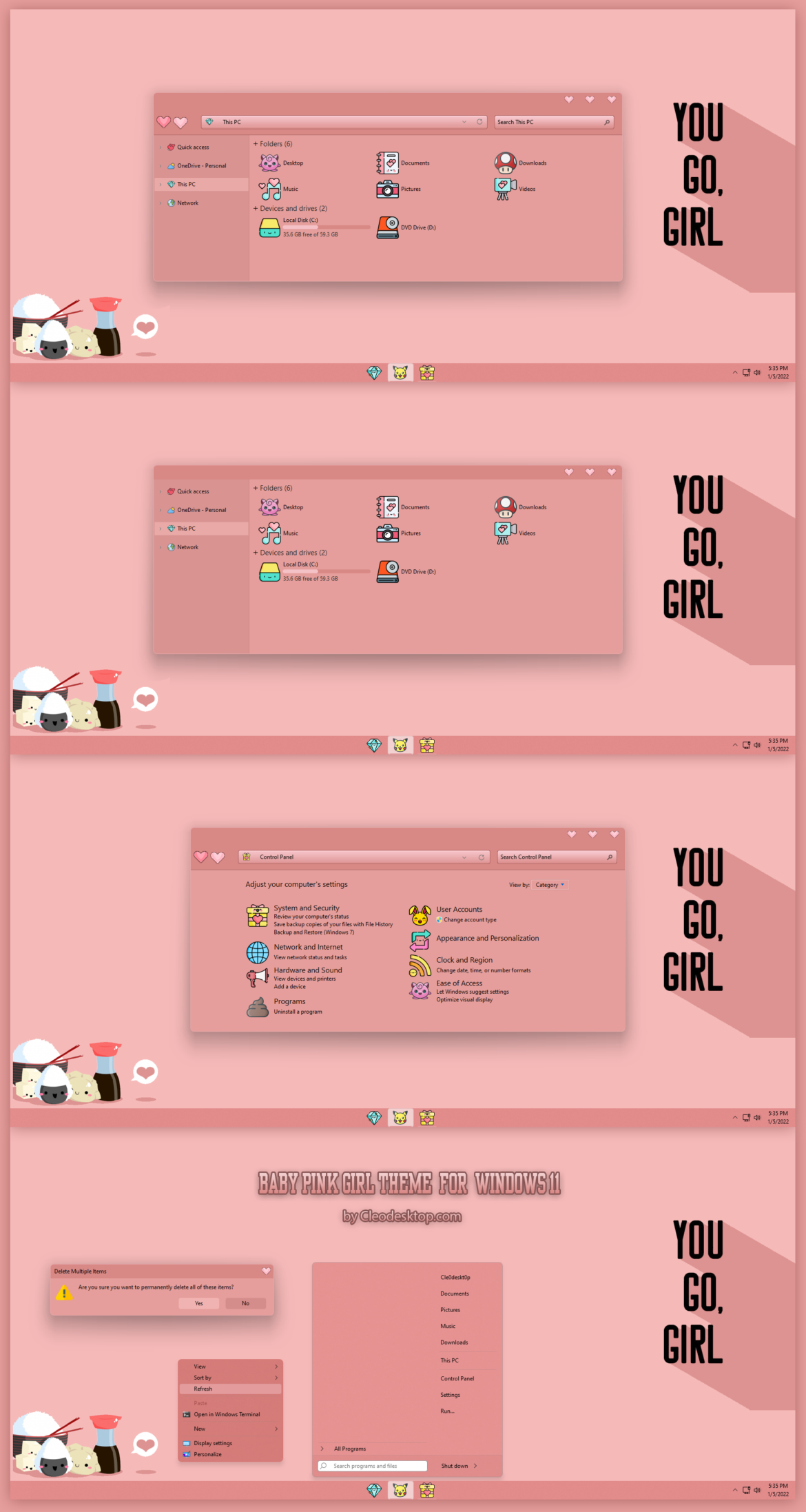 Baby Pink Girl Theme For Windows 11