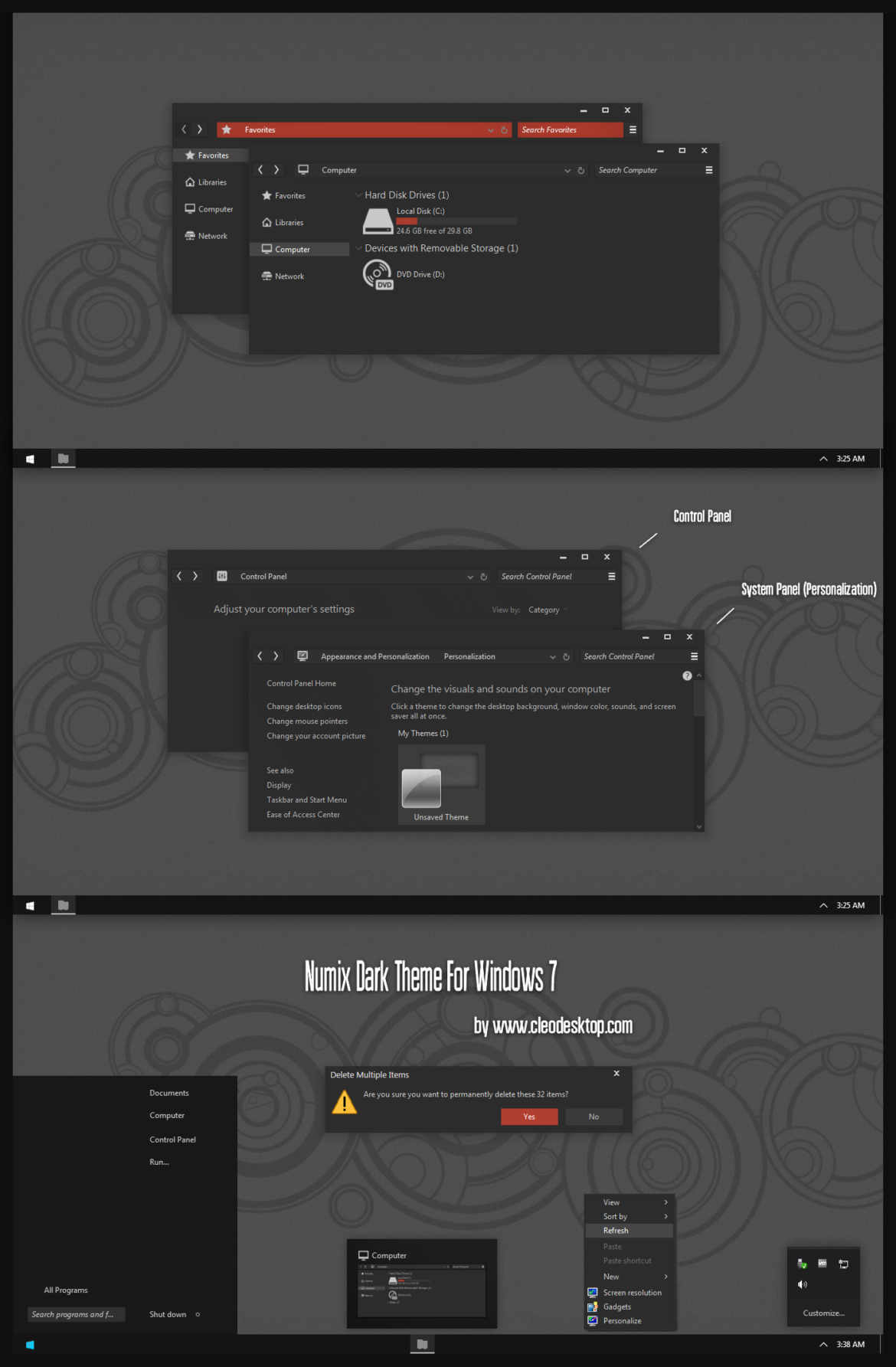 Numix Dark Theme For Windows 7