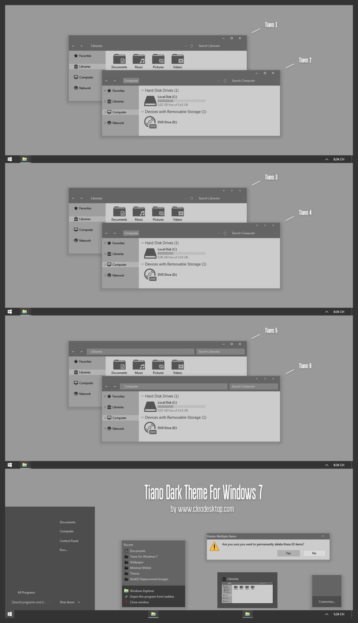 Tiano Dark Theme For Windows 7