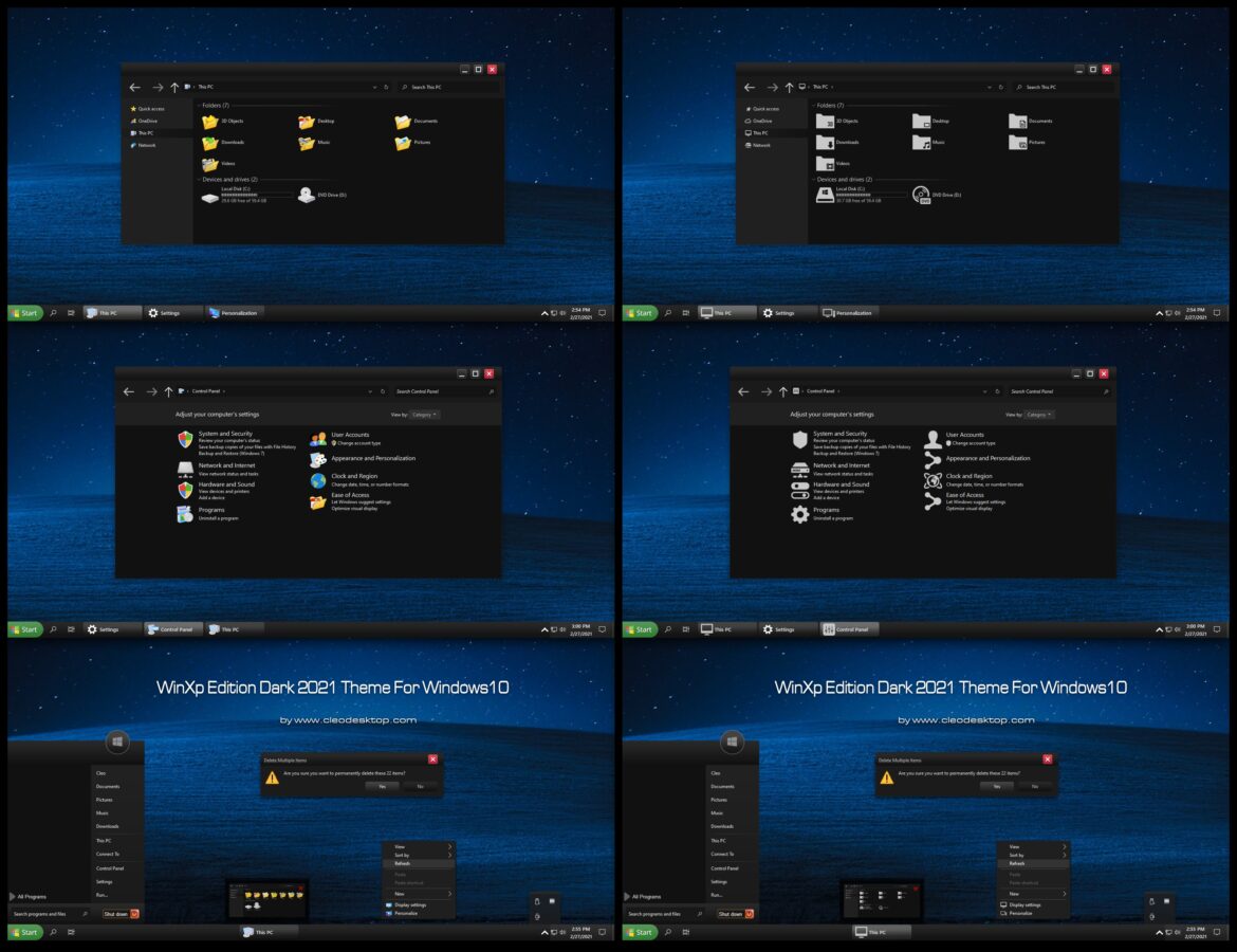WinXp Dark Edition Theme For Windows 10