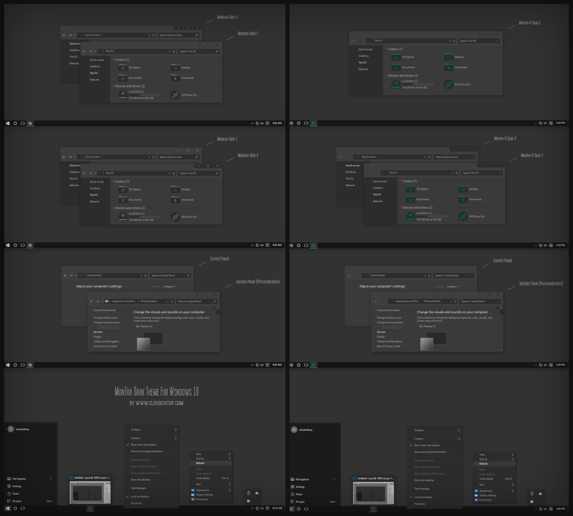 MontraX Dark Theme For Windows 10