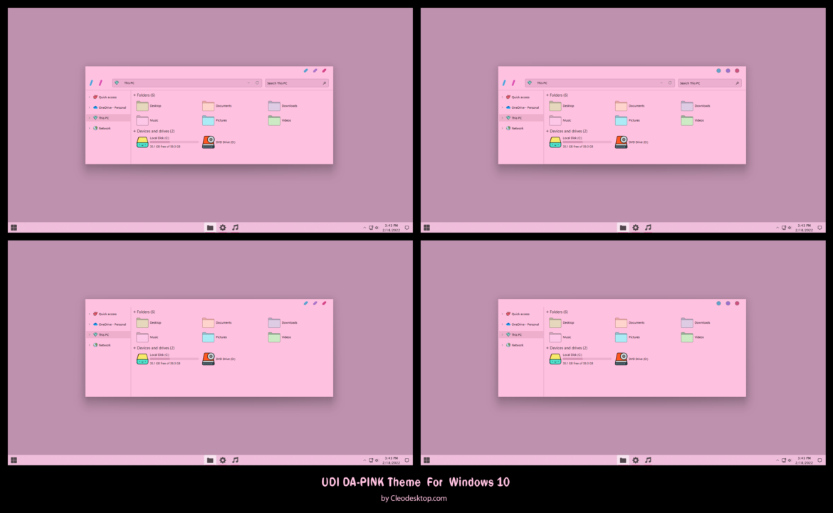 UDI DA-PINK Theme For Windows 10