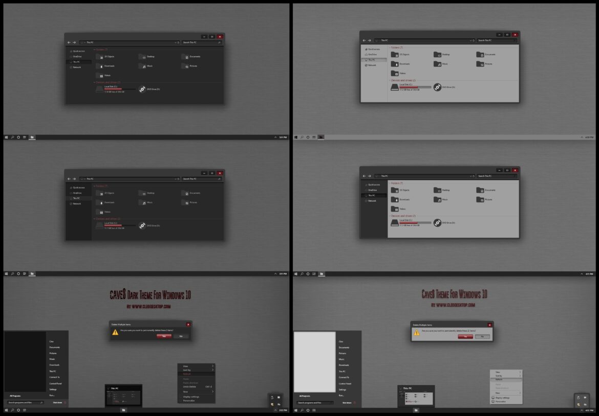Cave0 Dark And Light Theme For Windows 10