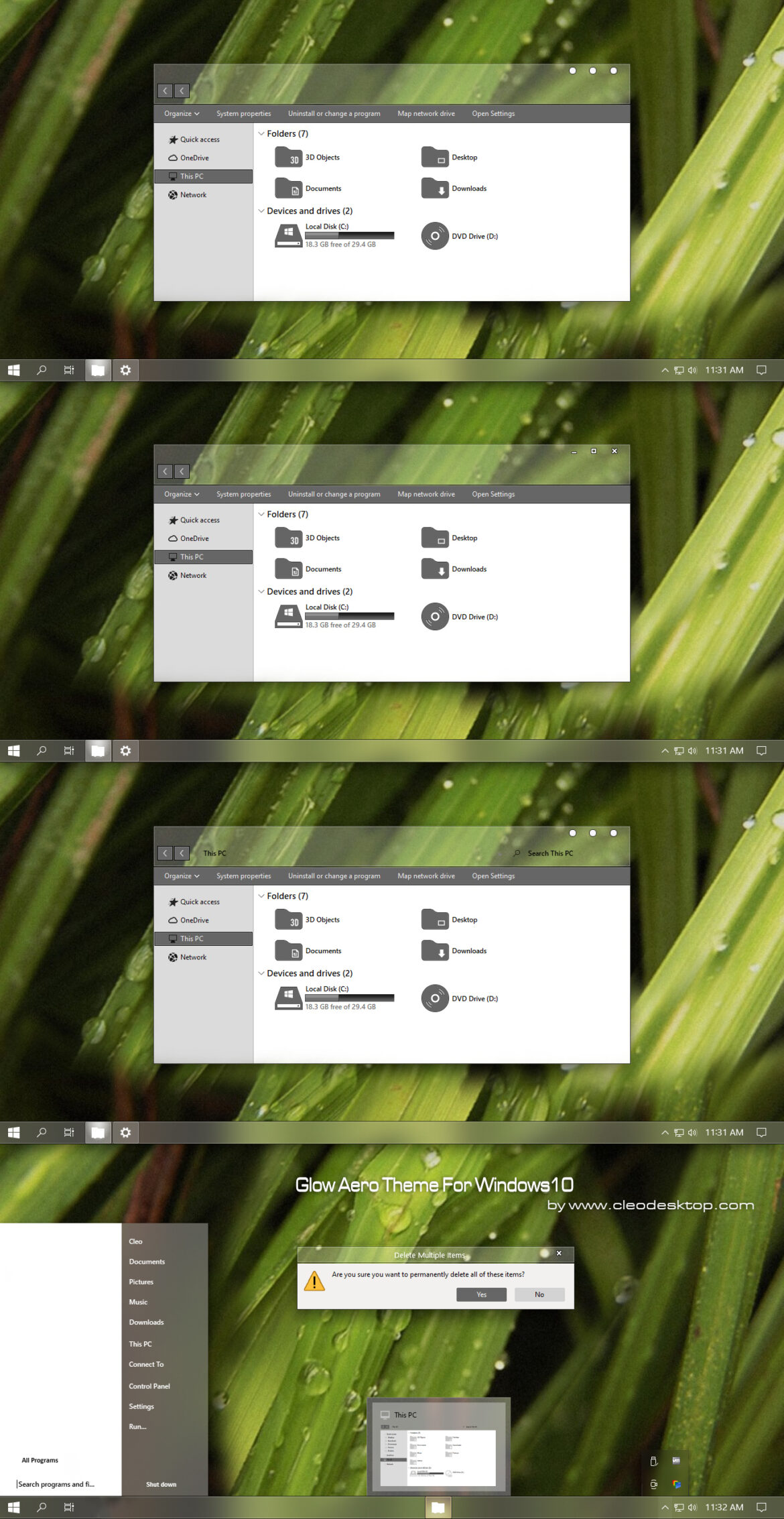 Glow Aero Theme For Windows 10