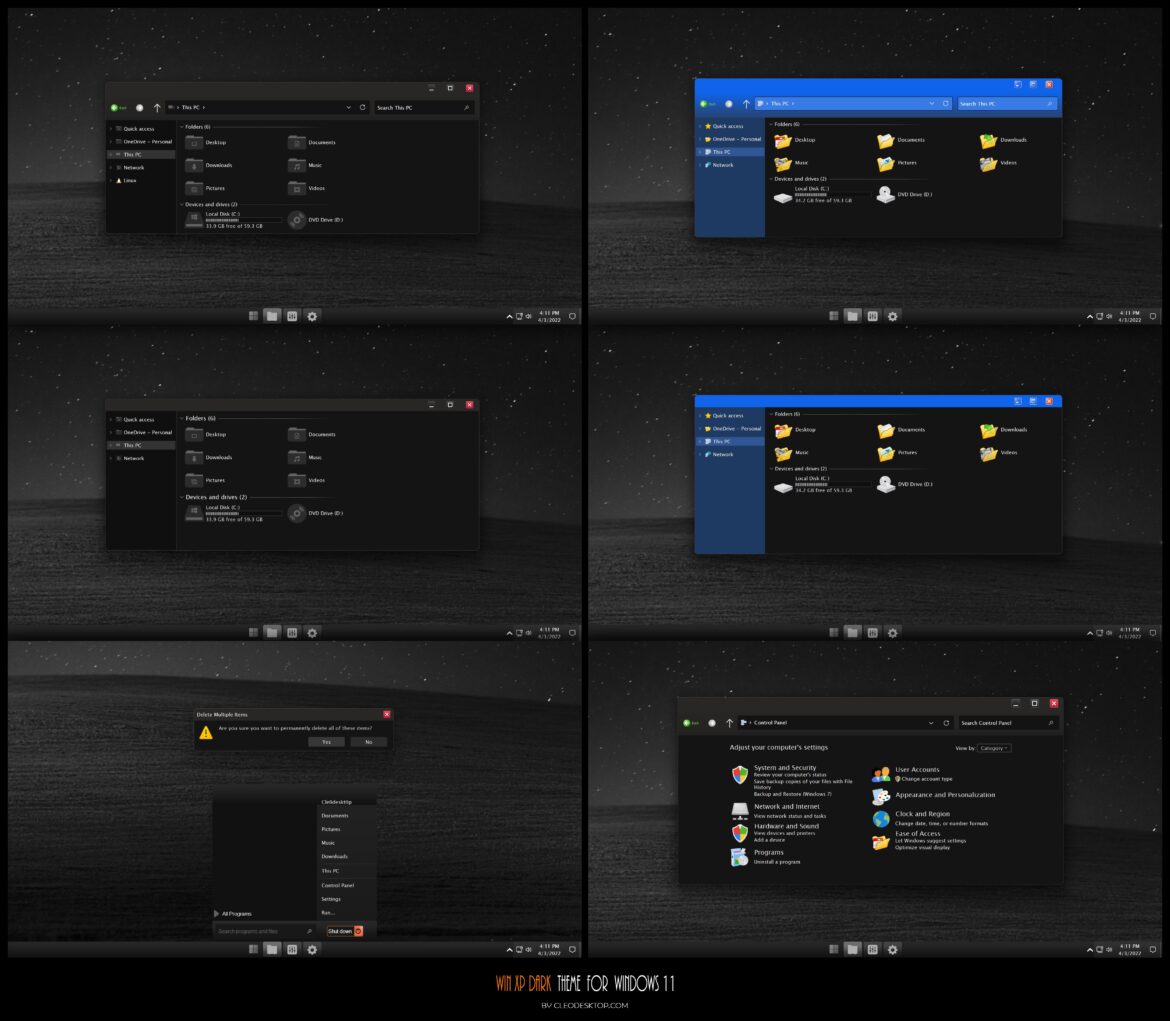 Windows XP Dark Theme For Windows 11