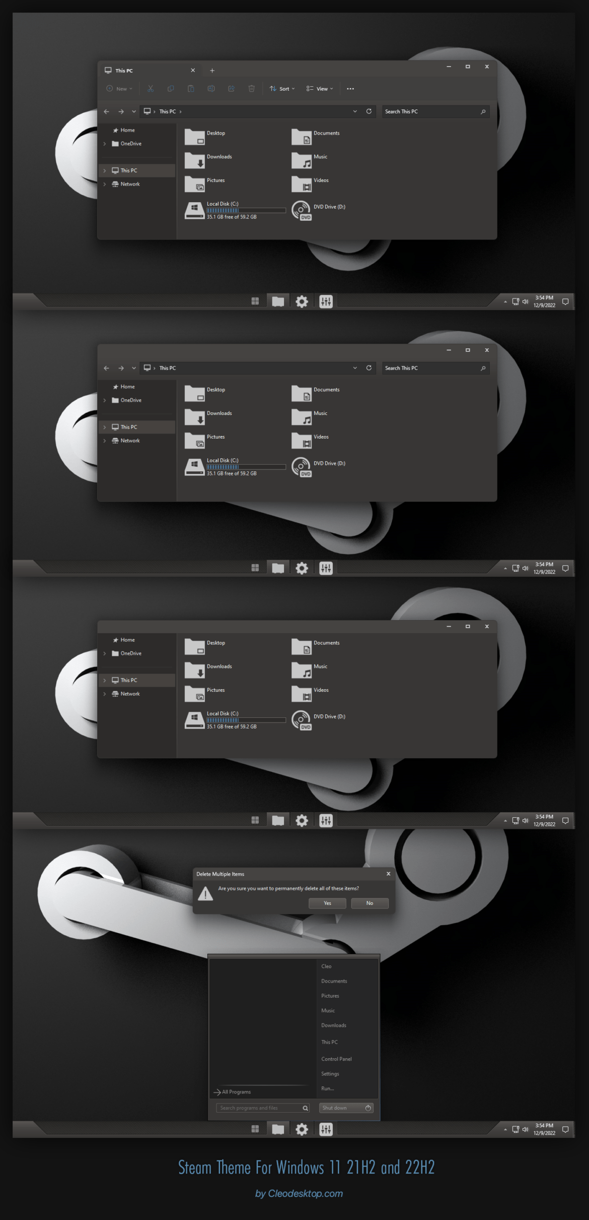 Steam Theme For Windows 11 22H2
