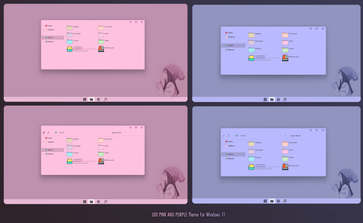 UDI Pink And Purple Theme For Windows 11
