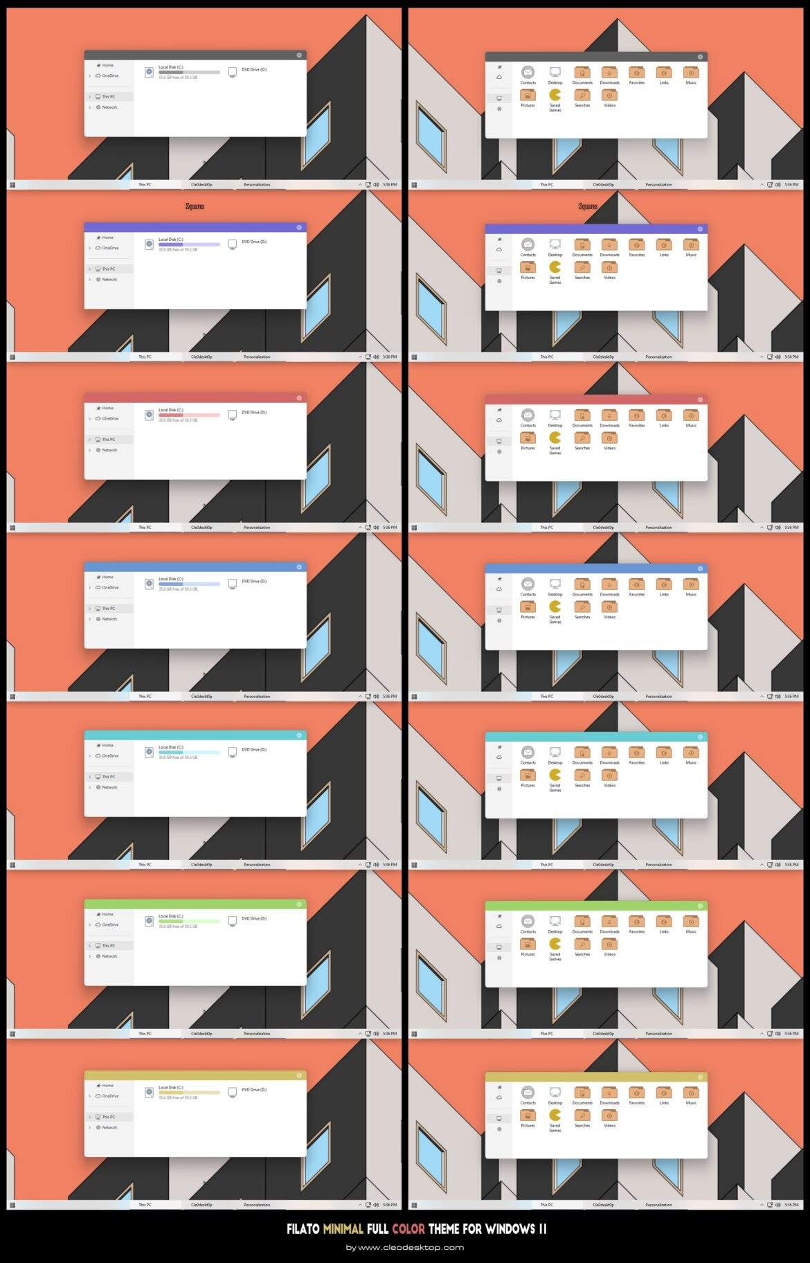 Filato Minimal Full Color Theme For Windows 11