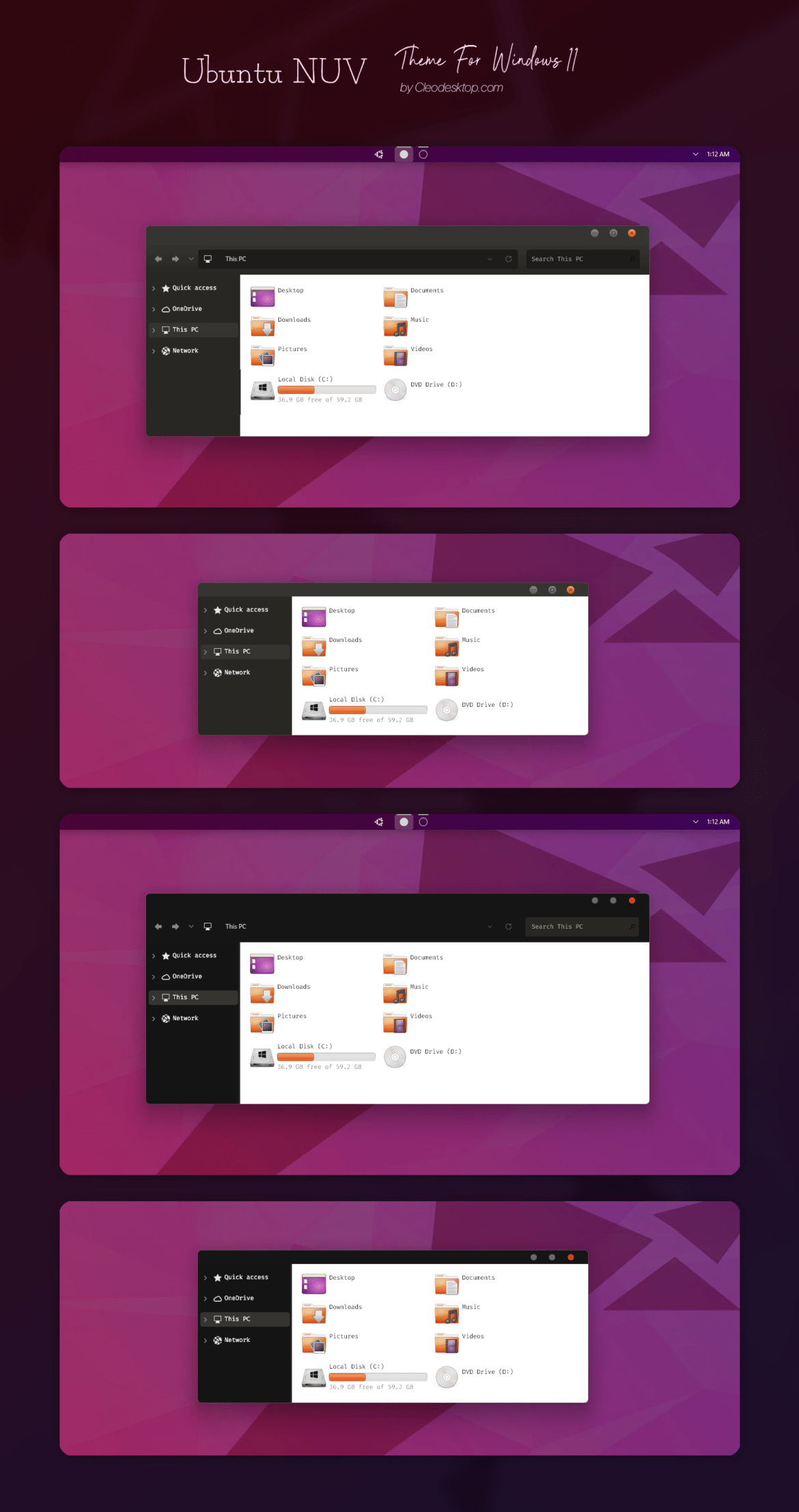 Ubuntu NUV Theme For Windows 11