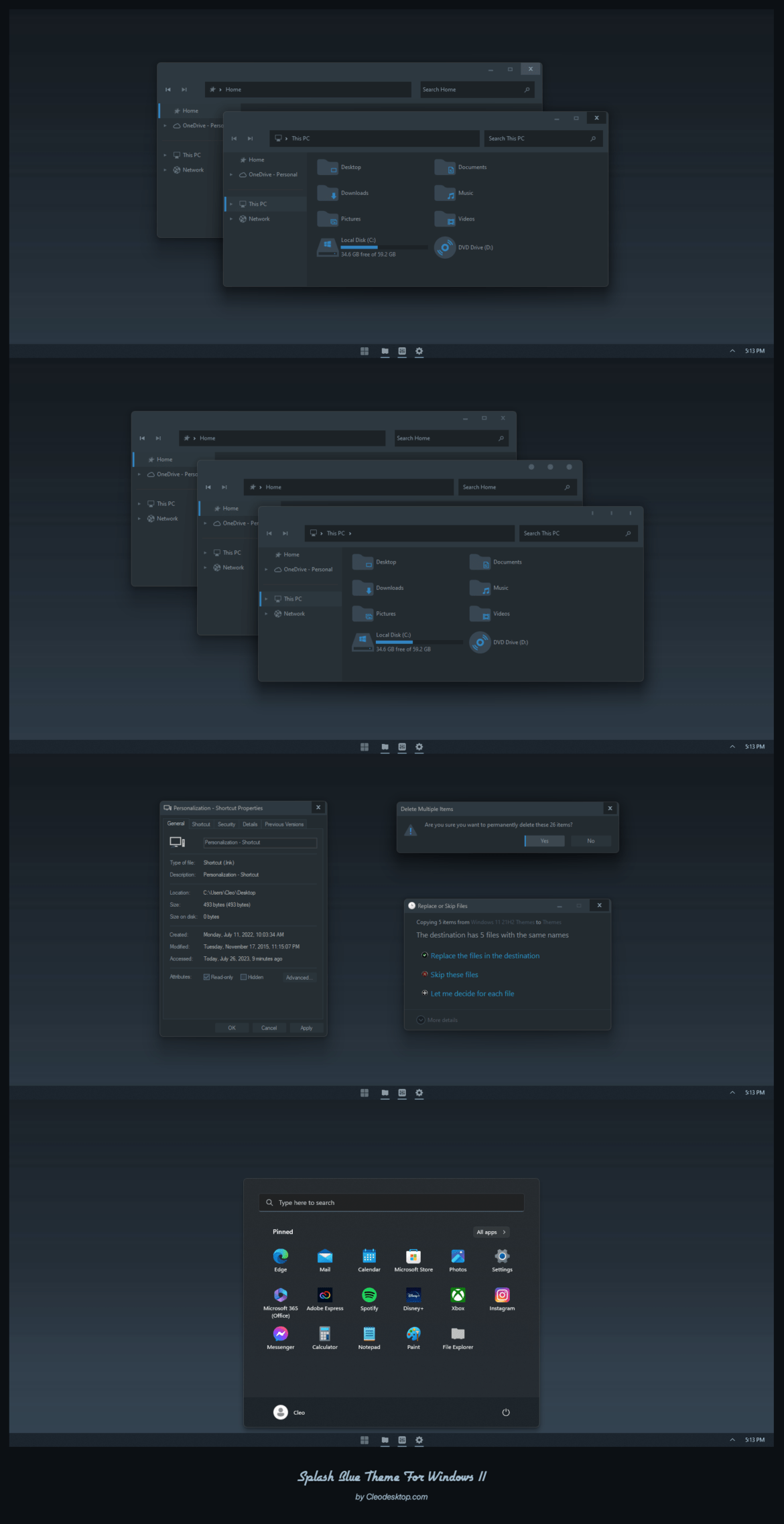 Splash Blue Theme For Windows 11
