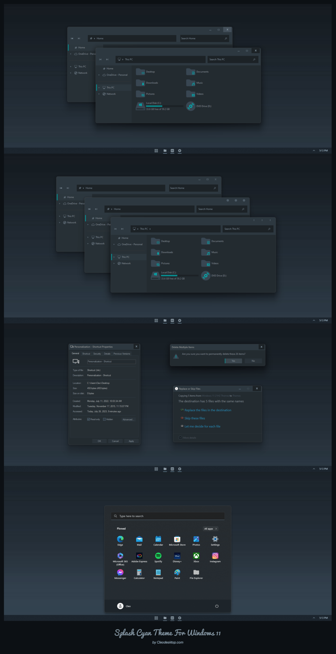 Splash Cyan Theme For Windows 11