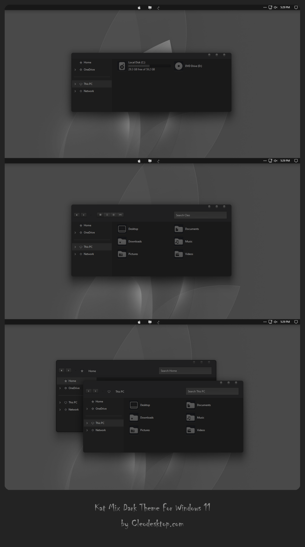 Kat Mix Dark Theme For Windows 11