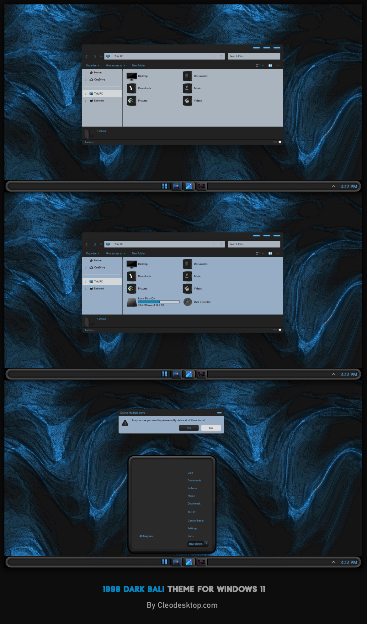 1998 Dark Bali Theme For Windows 11