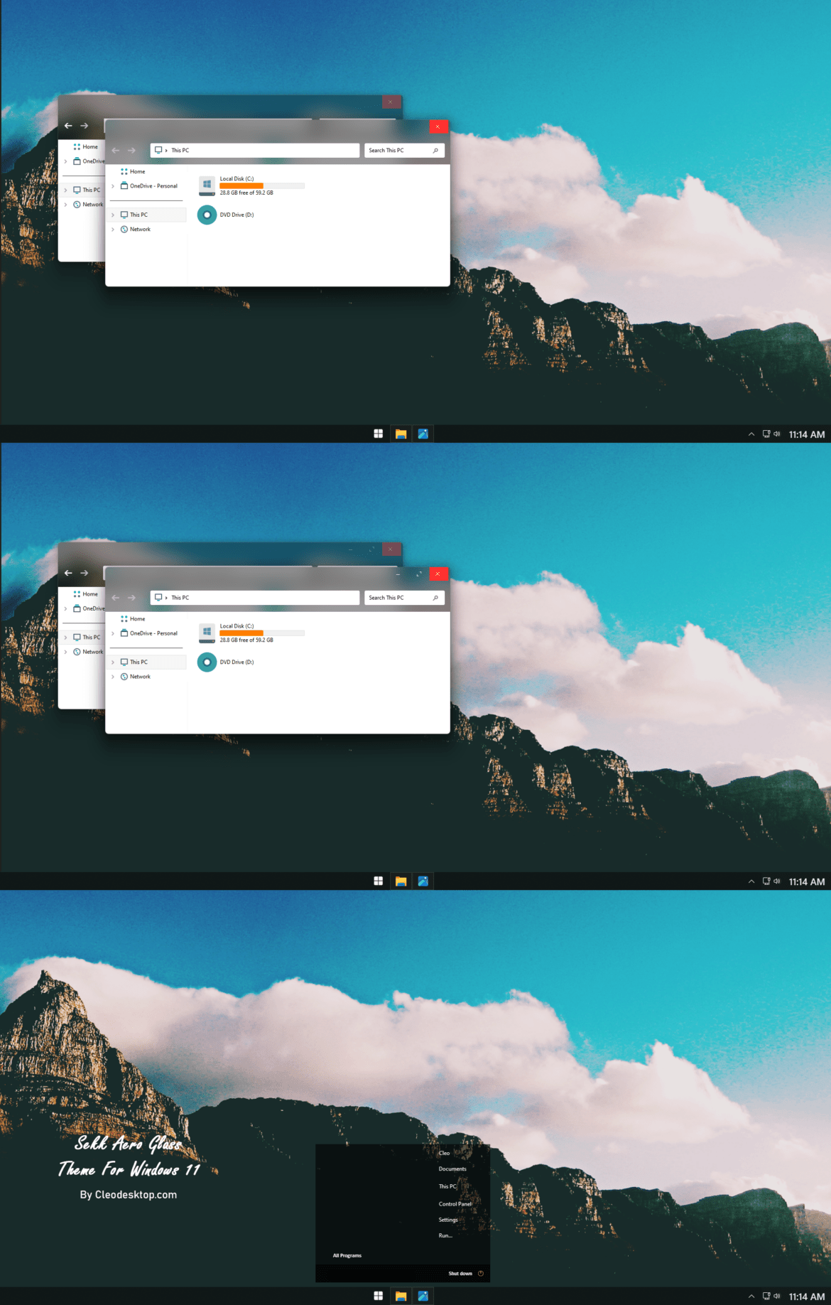 Sekk Aero Glass Theme For Windows 11