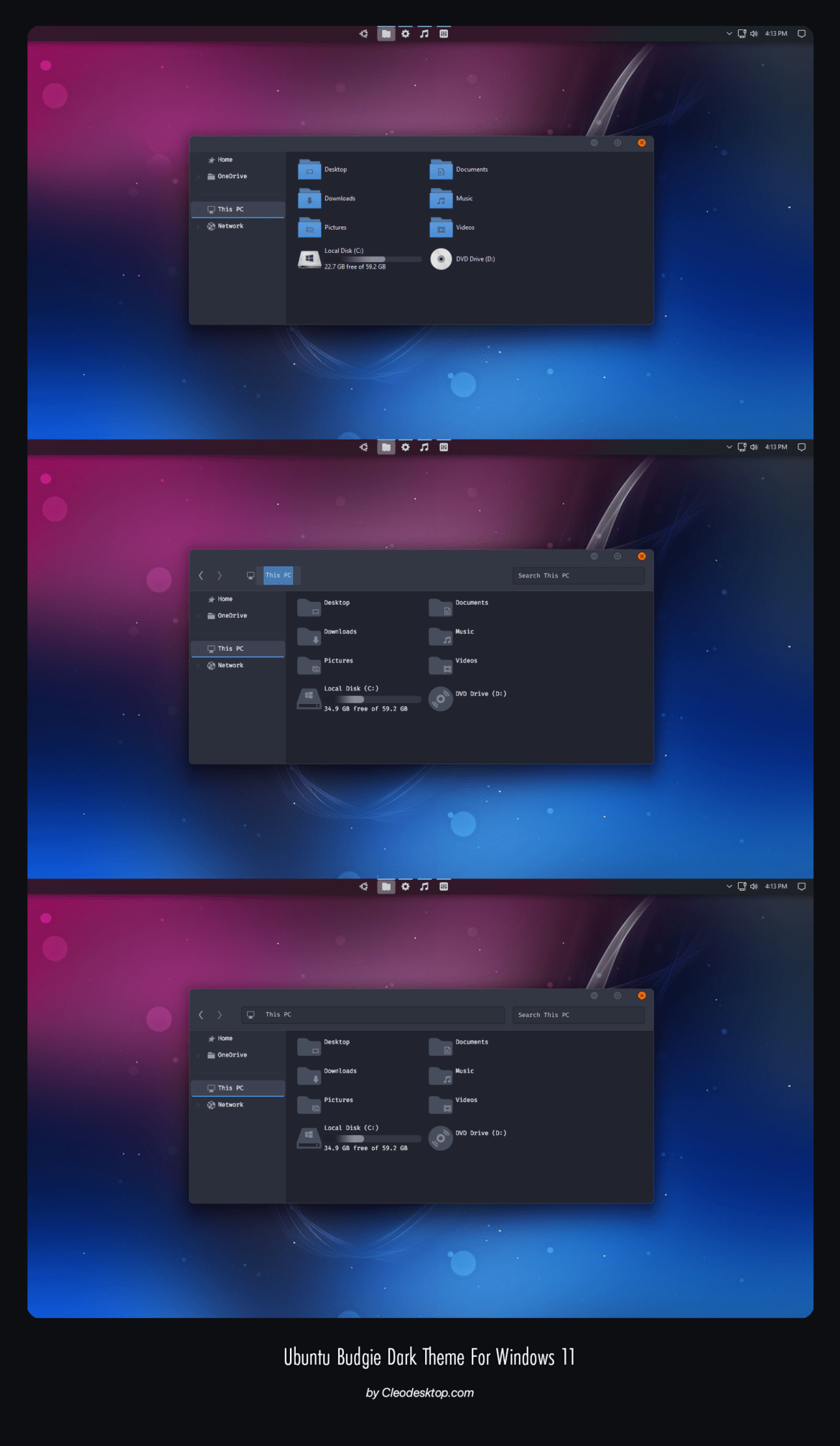 Ubuntu Budgie Dark Theme For Windows 11