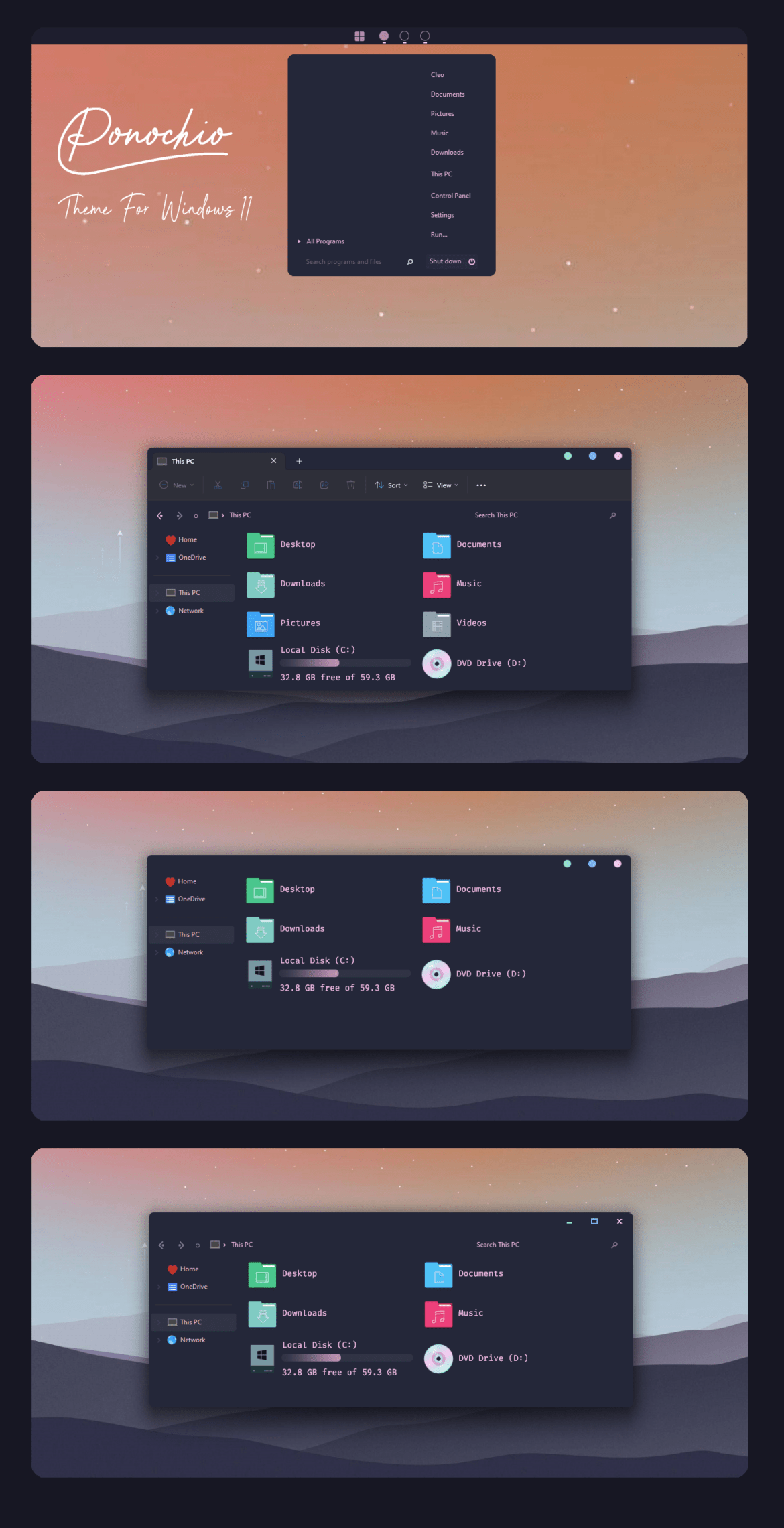Ponochio Theme For Windows 11