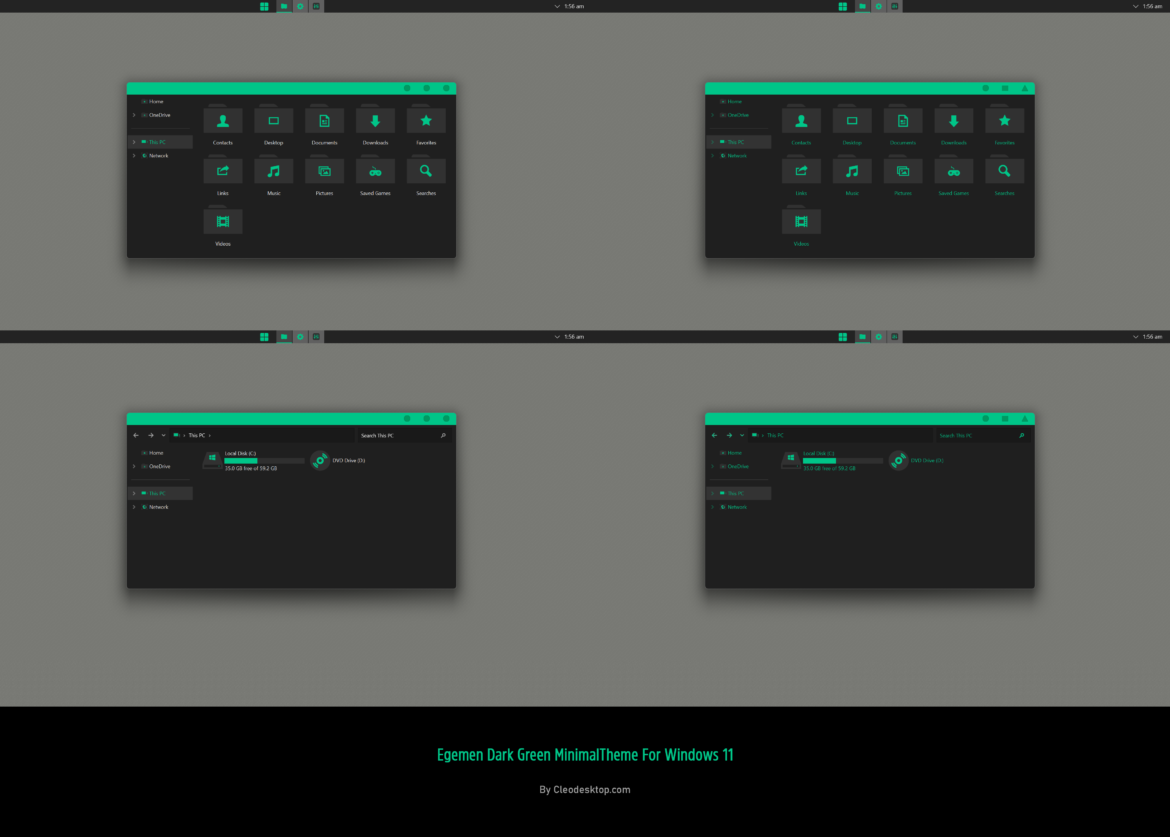 Egemen Dark Green Minimal Theme For Windows 11