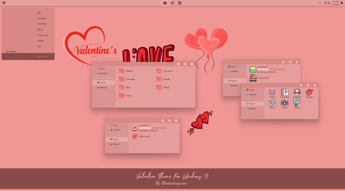 Valentine Theme For Windows 11