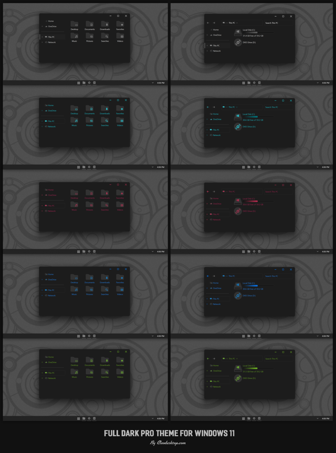 Full Dark PRO Theme For Windows 11