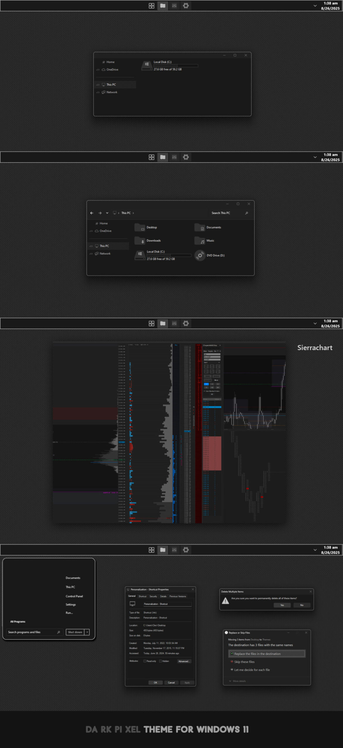Dark Pixel Theme Windows 11 Mod For Sierrachart