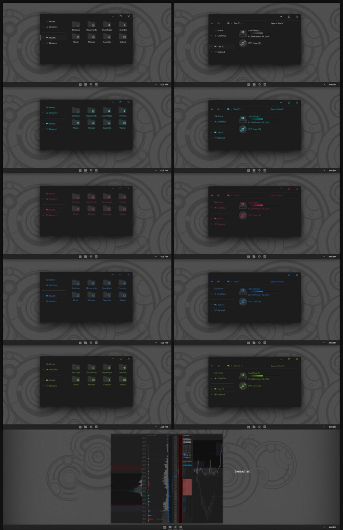 Full Dark PRO Windows 11 Mod For Sierrachart