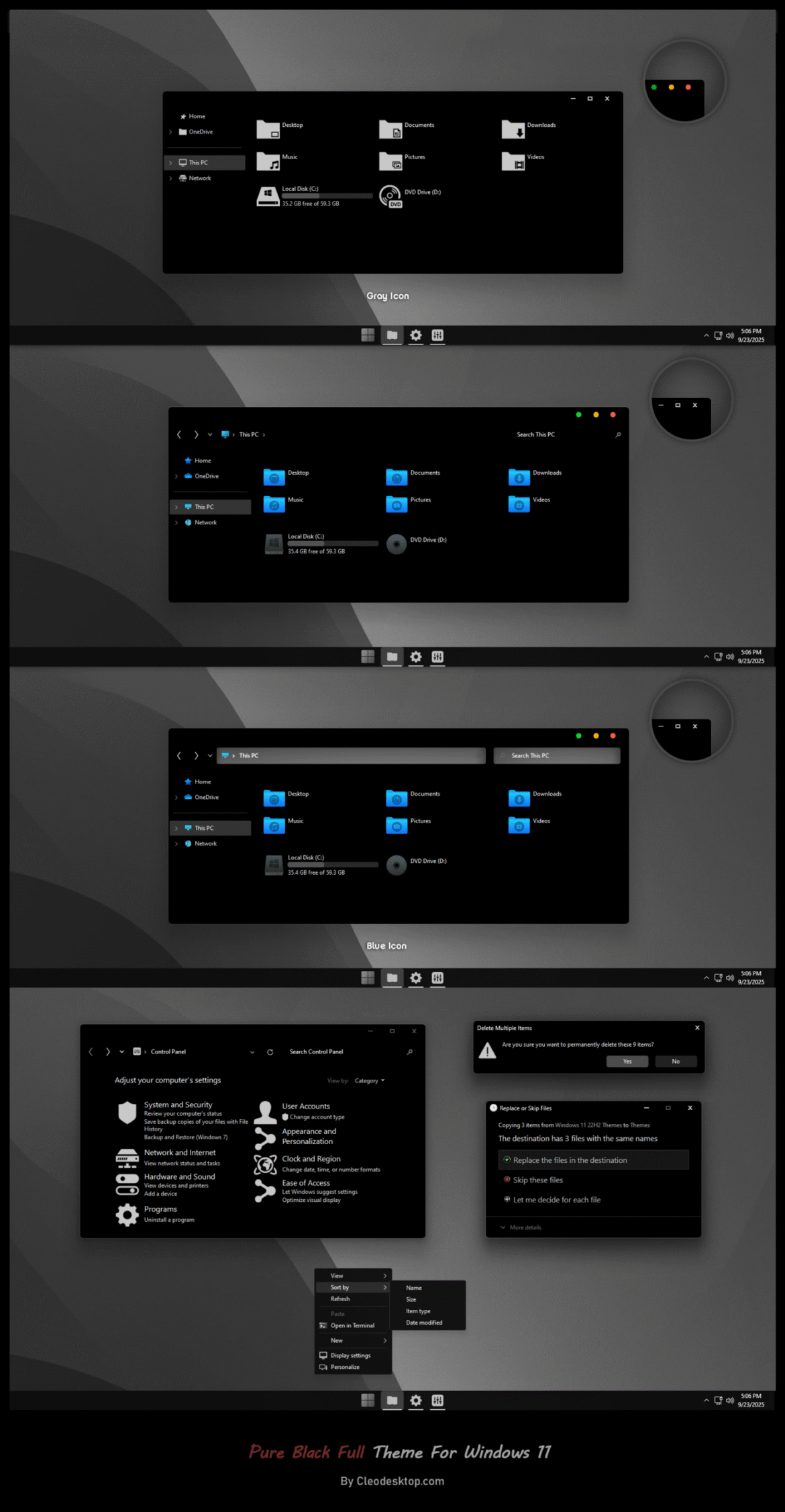 Pure Black Full Theme For Windows 11