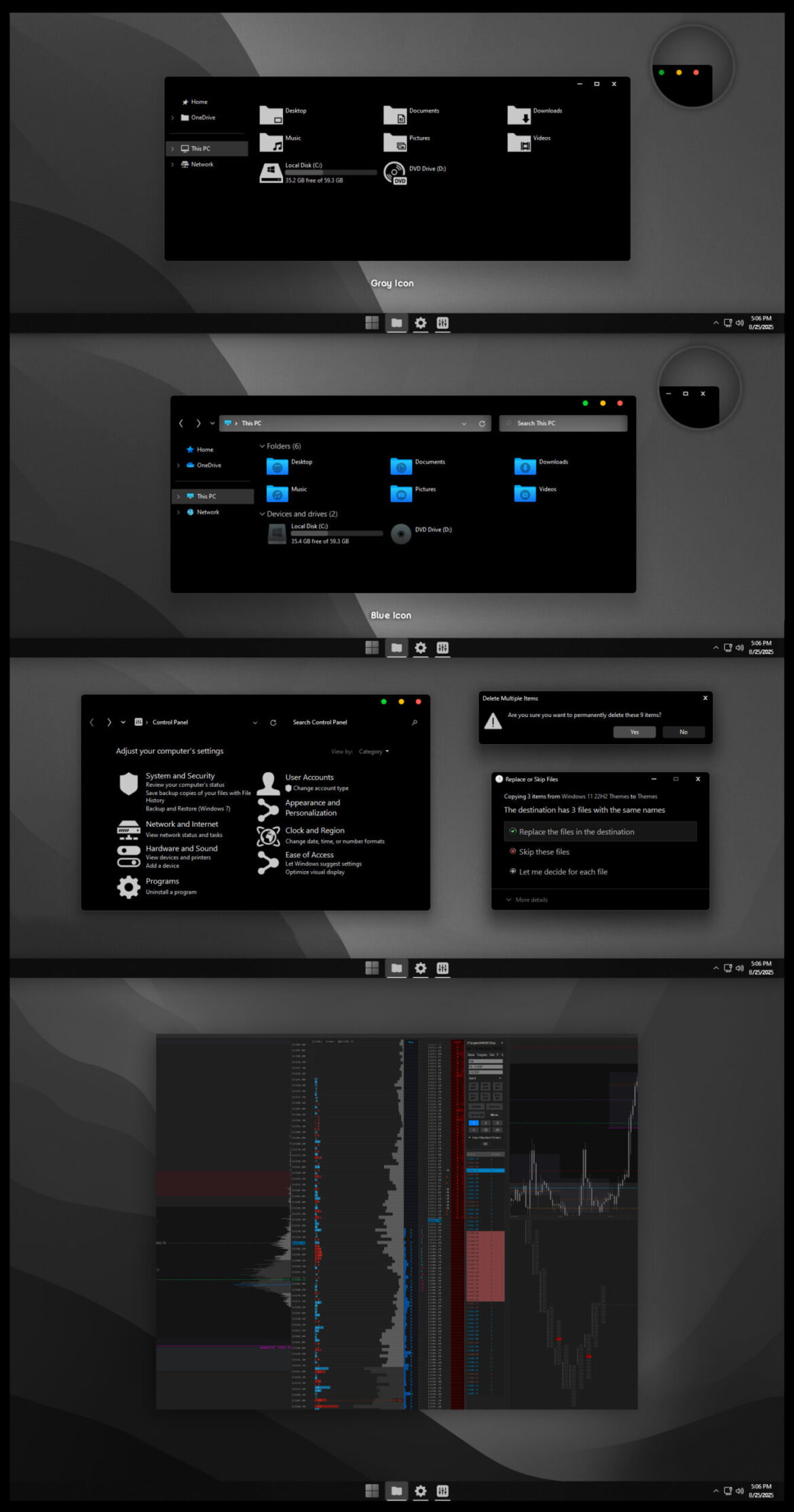 Pure Black Full Theme Win11 Mod For Sierrachart