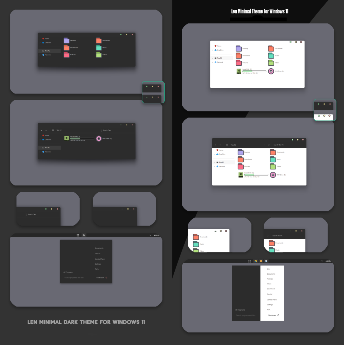 Len Minimal Dark And Light Theme For Windows 11