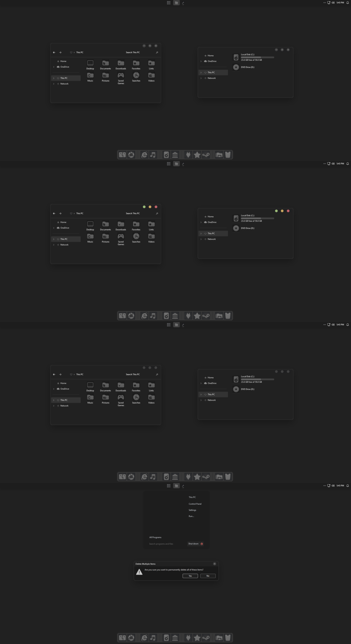 Dark Flat Theme For Windows 11