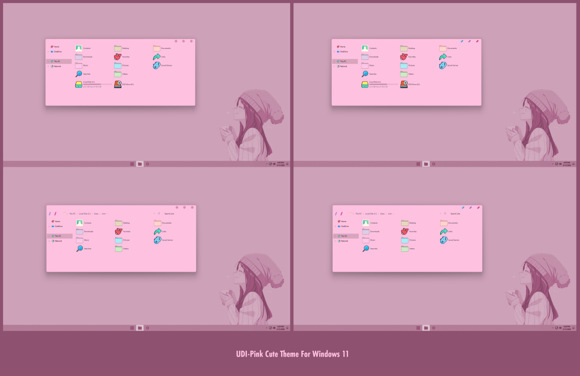 UDI-Pink Cute Theme For Windows 11